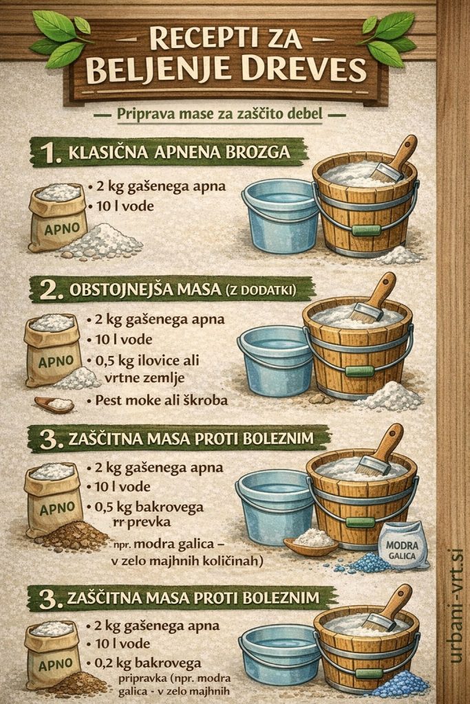 Recepti za beljenje dreves