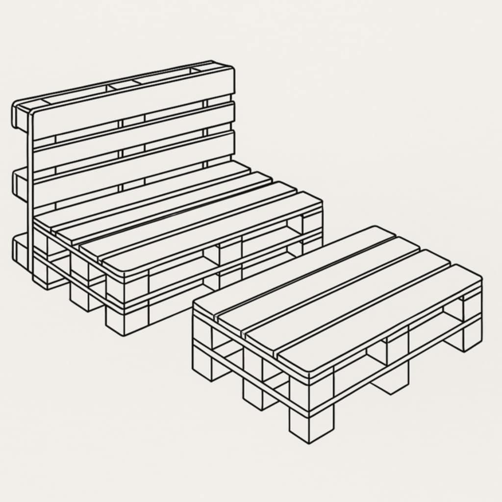 Načrt vrtne garniture za sedenje iz palet