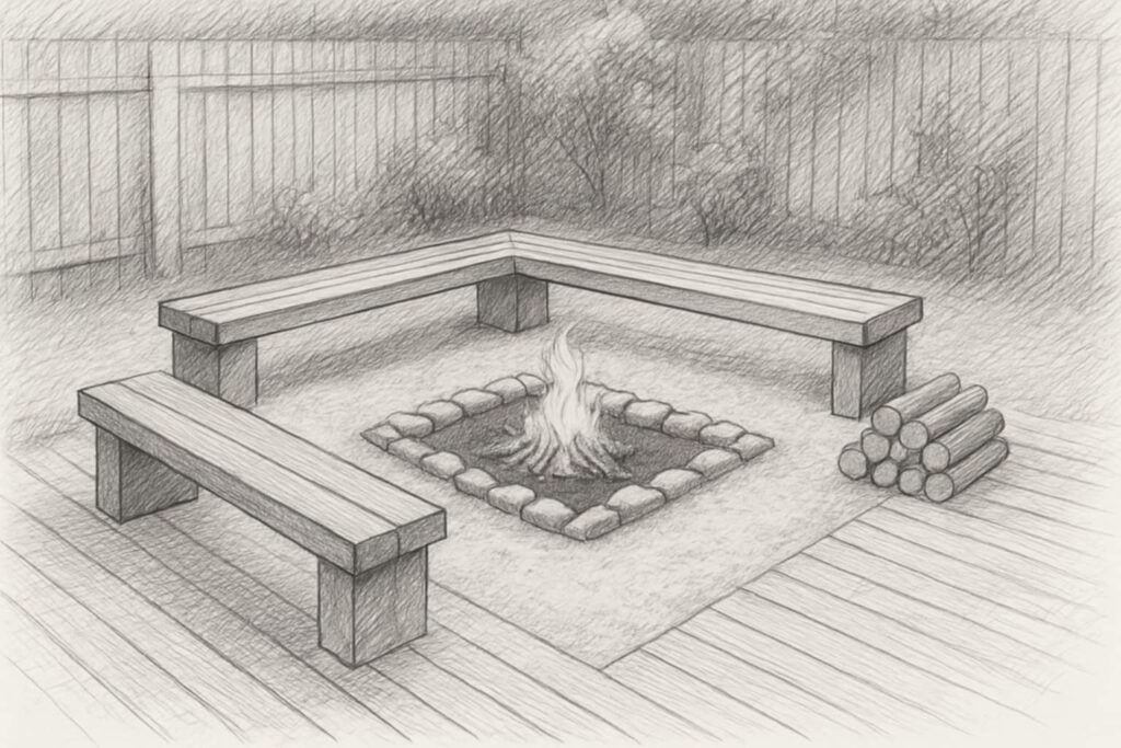 Skica vrtnega kurišča