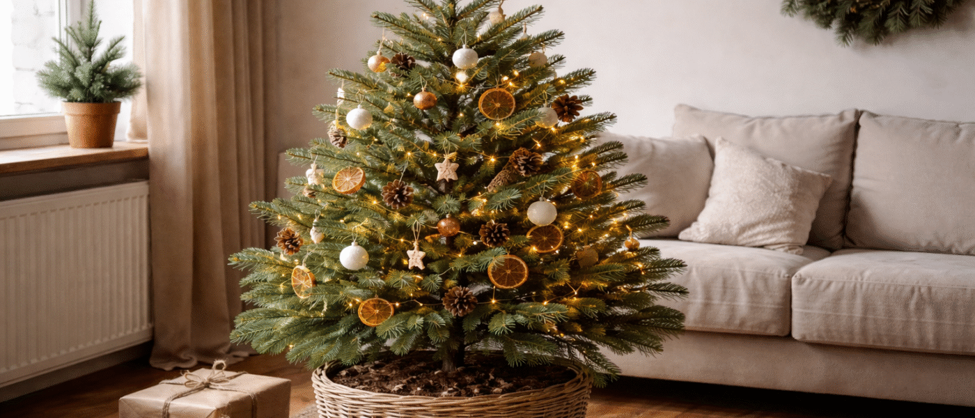 Naravna smrečica posajena v loncu