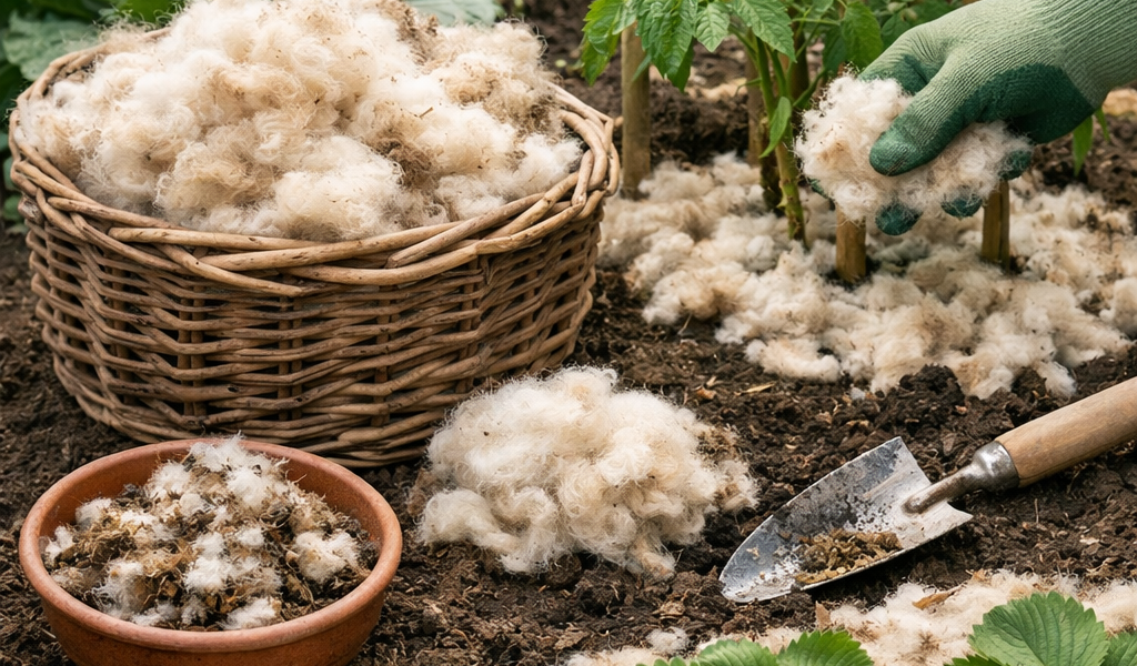 Ovčja volna kot naravna zastirka okoli zelenjadnic