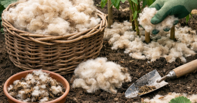 Ovčja volna kot naravna zastirka okoli zelenjadnic