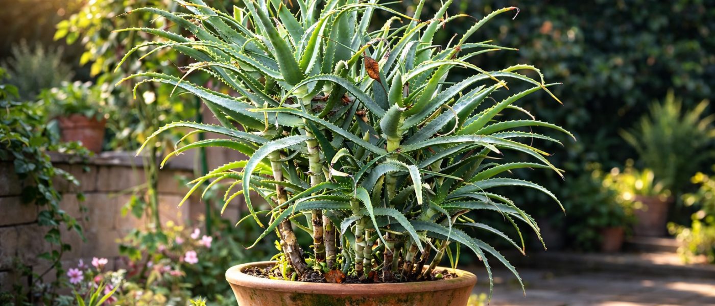 Razvejana aloja v večji posodi