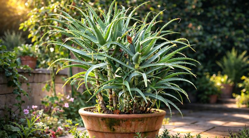 Razvejana aloja v večji posodi