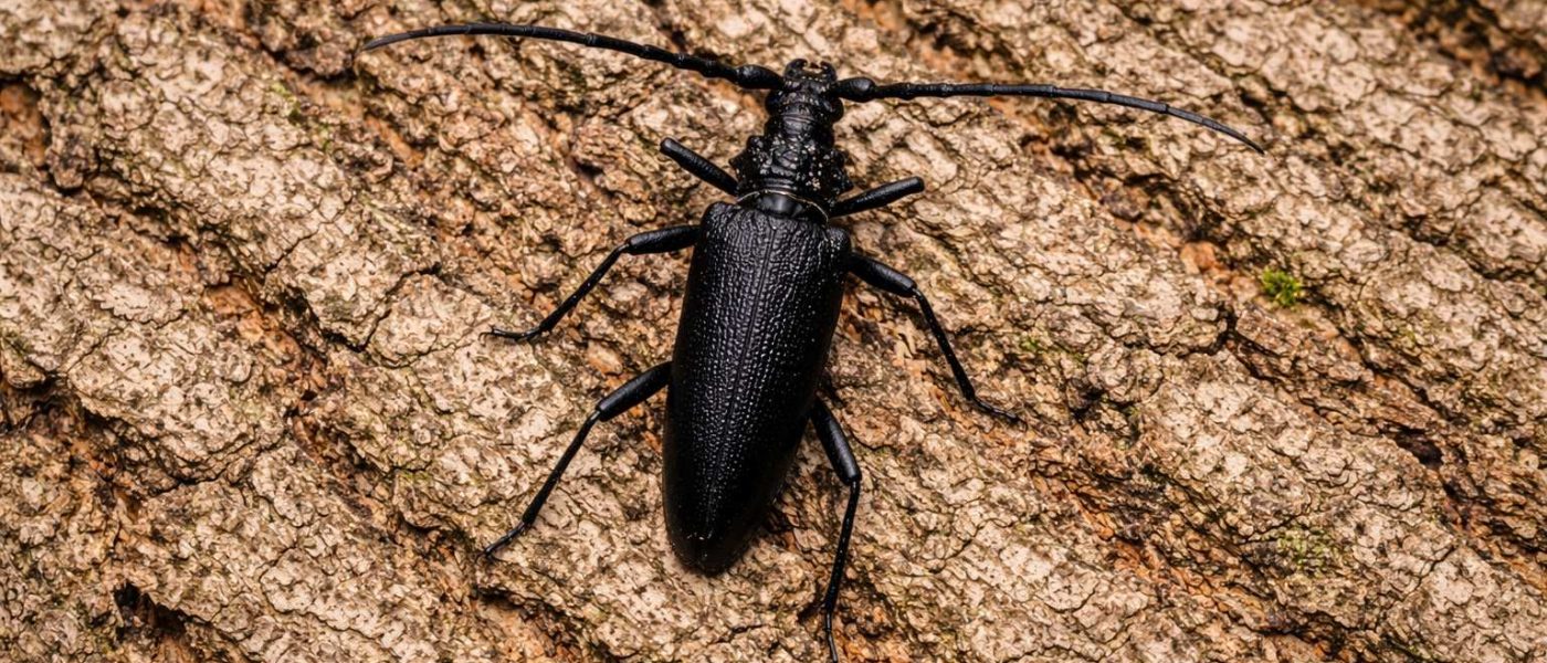 Hrastov kozliček (Cerambyx cerdo) na deblu starega hrasta