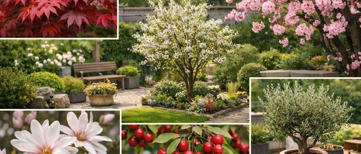 Kolaž nizko rastočih dreves prikazuje raznolikost oblik