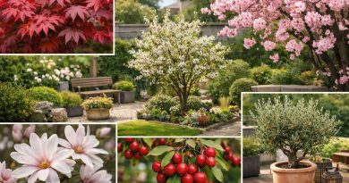 Kolaž nizko rastočih dreves prikazuje raznolikost oblik