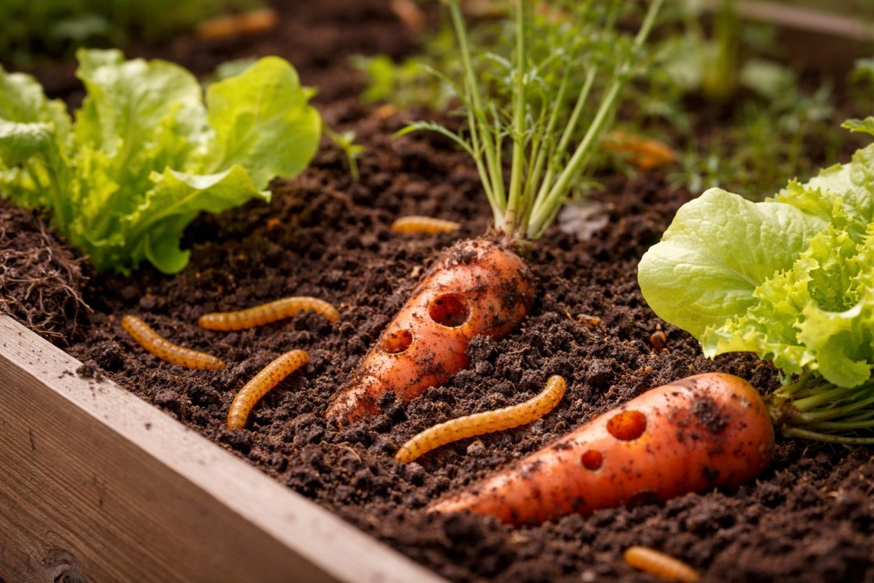 strune, ličinke pokalic, visoke grede, škodljivci na vrtu, zaščita rastlin, ekološko vrtnarjenje