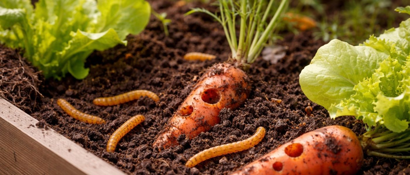 strune, ličinke pokalic, visoke grede, škodljivci na vrtu, zaščita rastlin, ekološko vrtnarjenje