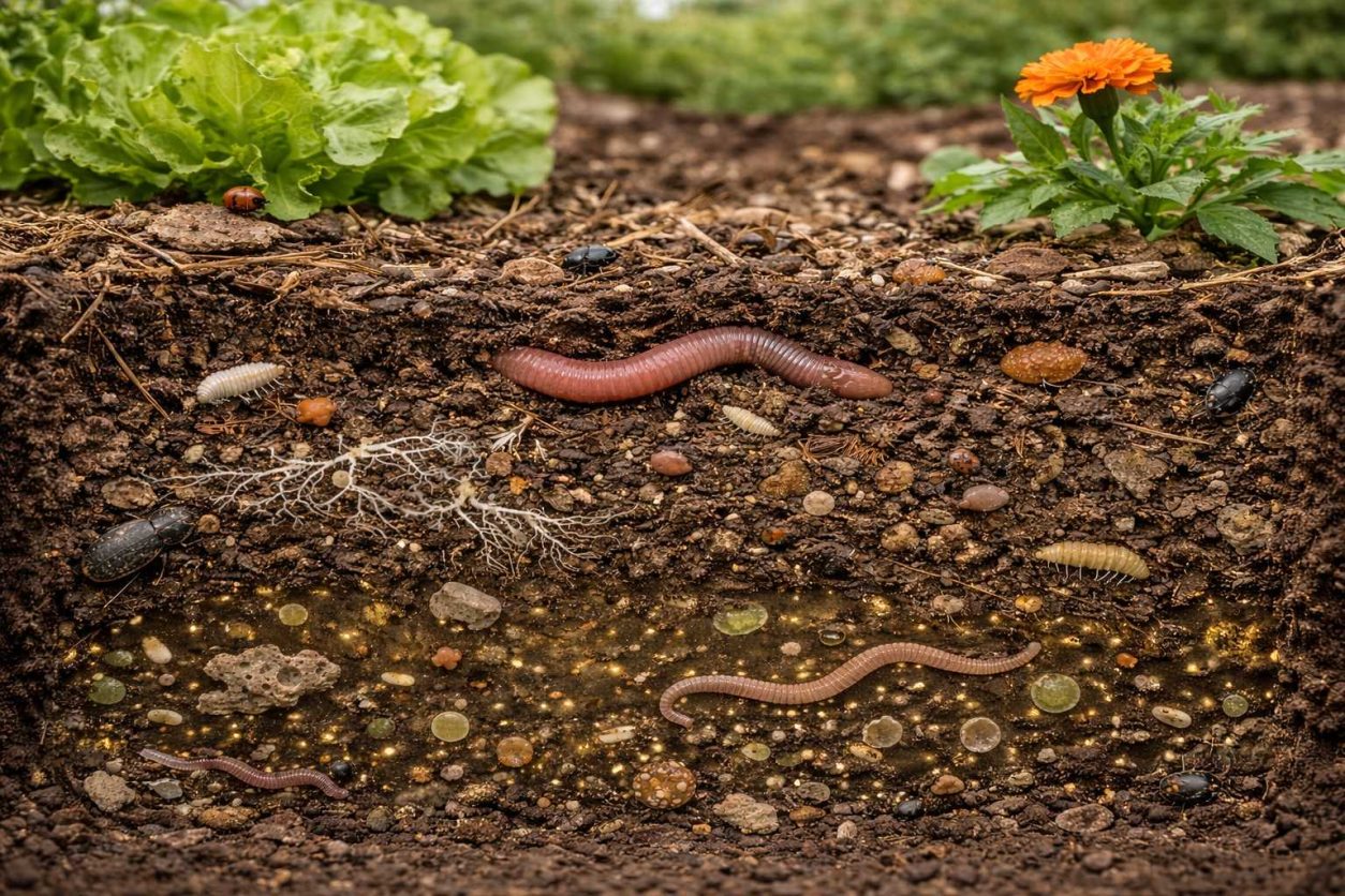 Zdrav vrtni svet pod površjem