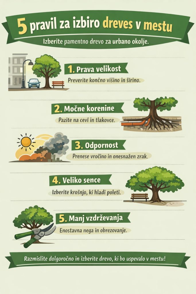 5 pravil za izbiro dreves v mestu