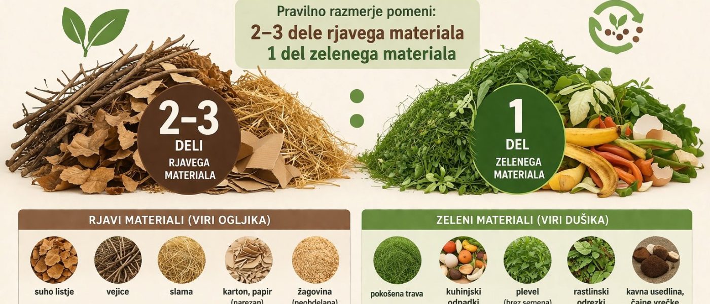 Pravilno razmerje za kitrejše kompostiranje