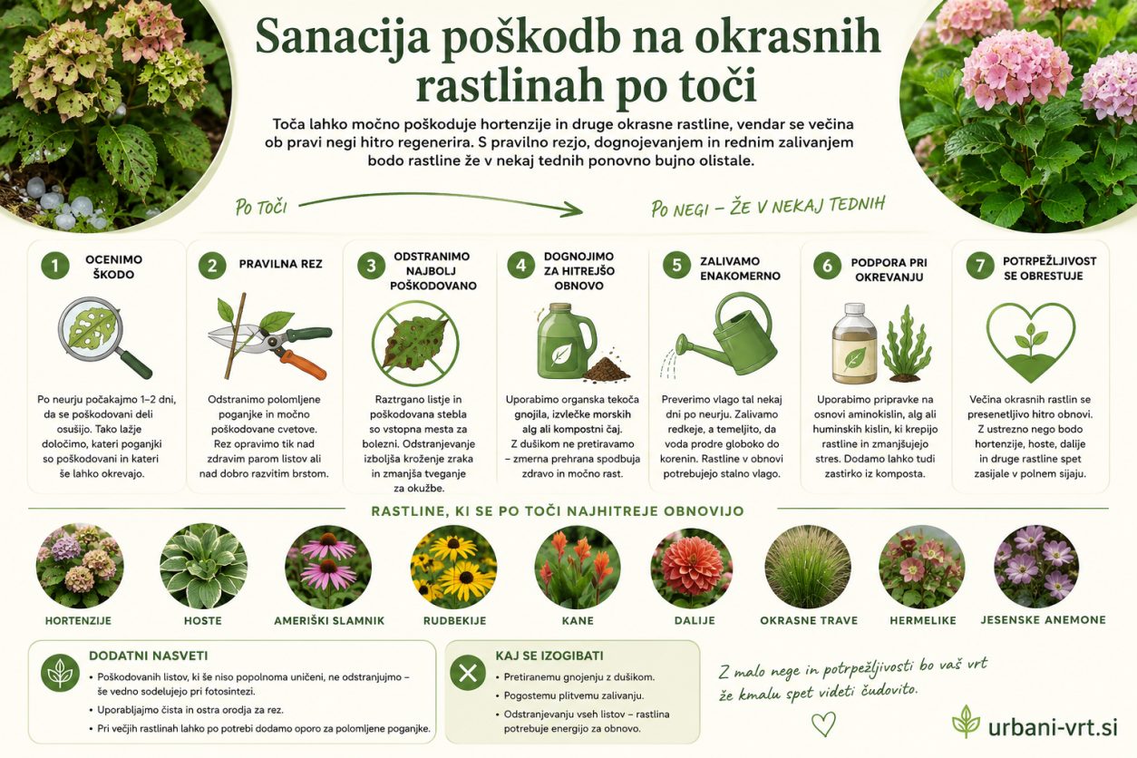 Sanacija poškodb rastlin po toči