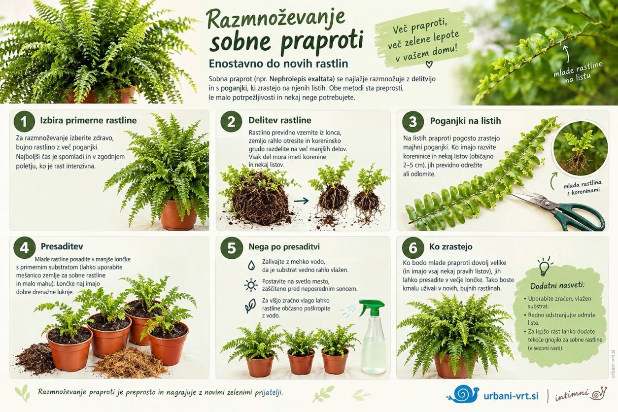 Razmnoževanje sobne praproti je preprosto
